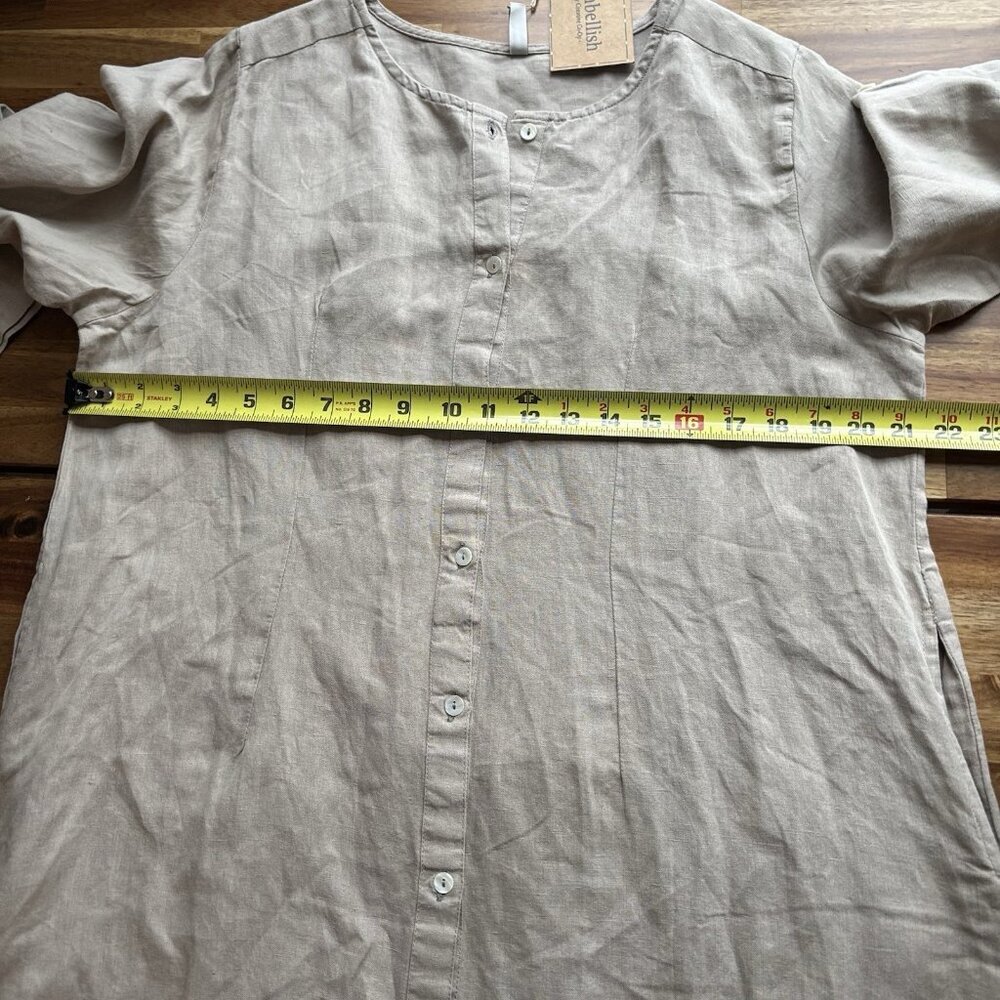 Embelish By Creative Co Linen Cotton Dress Womens L Lagenlook Peasant Cottage - Picture 14 of 16